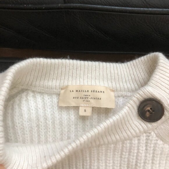 Sezane Darius sweater in ecru, shrunken - Picture 5 of 6
